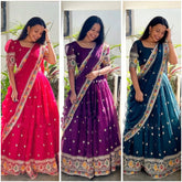 Heavy Georgette Lehenga Choli with Sequins Embroidery Work