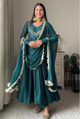 Graceful Teal Anarkali Suit set