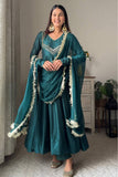 Graceful Teal Anarkali Suit set