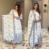 Off White Anarkali Suit set and Dupatta