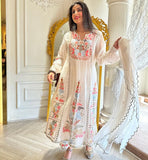 White Embroidery Mirror Work Suit Set