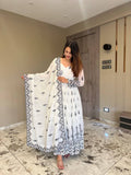 Off White Anarkali Suit set and Dupatta