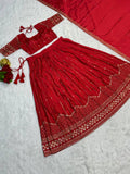 DESIGNER CHINON EMROIDERY LEHANGA CHOLI WITH DUPATTA