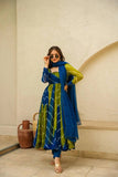 ORGENZA MULTI COLOUR ANARKALI SUIT SET