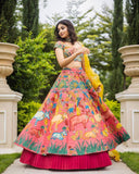 Pink Designer Soft Chinon Lehenga Choli Set