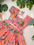 Pink Designer Soft Chinon Lehenga Choli Set