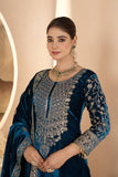 Pure Heavy Viscose Velvet Suit  With Heavy Embroidery Sequence Work