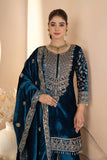 Pure Heavy Viscose Velvet Suit  With Heavy Embroidery Sequence Work