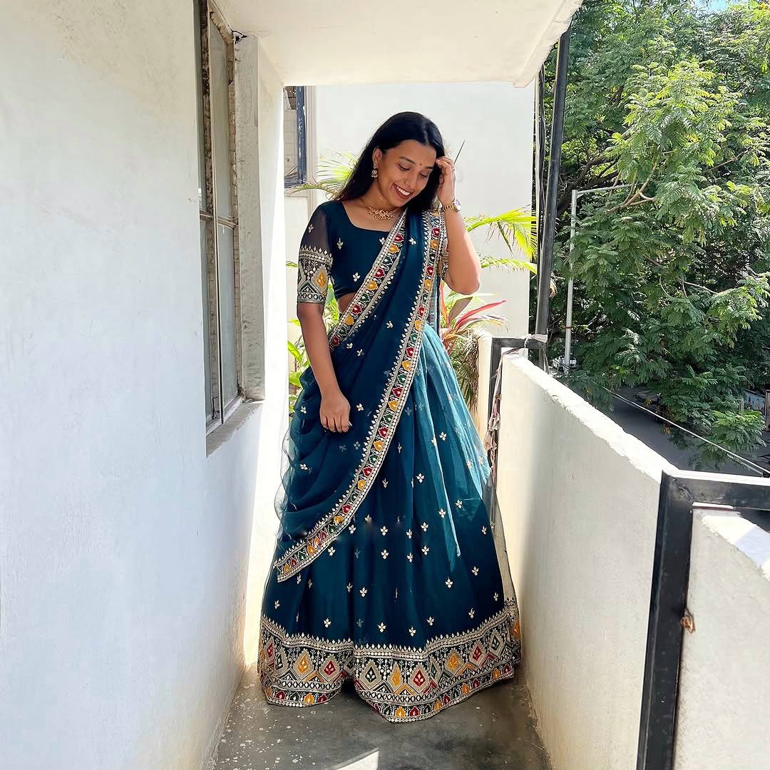 Heavy Georgette Lehenga Choli with Sequins Embroidery Work