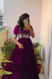 Trending Sequins Embroidered Ruffle Gown