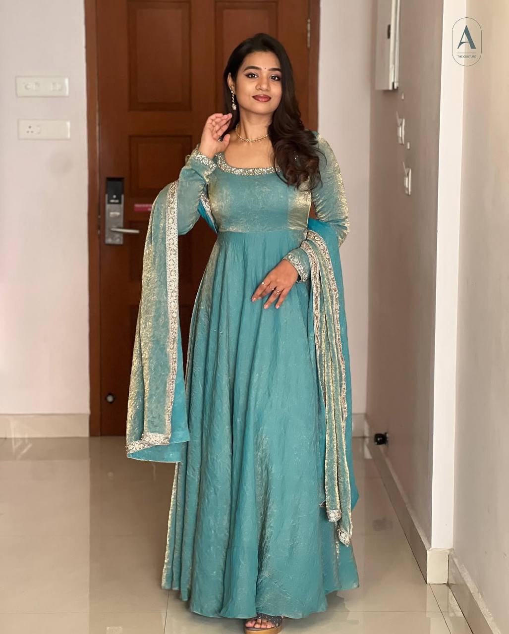 Trending Soft Fendy Silk Embroidery Gown