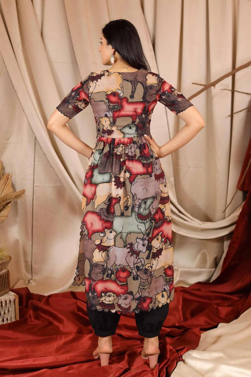 Elegant Kalamkari Stitched Kurti – Festive Collection