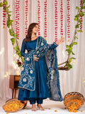 Blue Anarkali Embroidery Suit Set