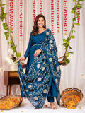 Blue Anarkali Embroidery Suit Set