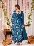 Blue Anarkali Embroidery Suit Set