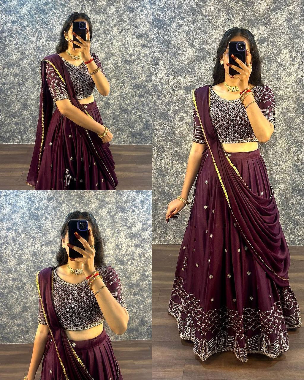 Designer Sequins Embroidered Lehenga Set