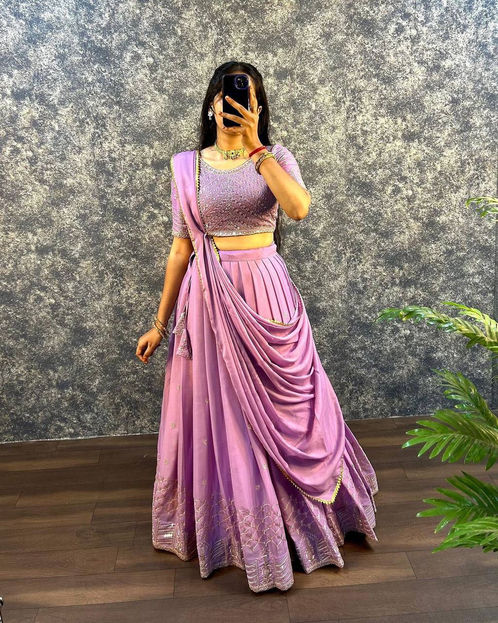 Designer Sequins Embroidered Lehenga Set