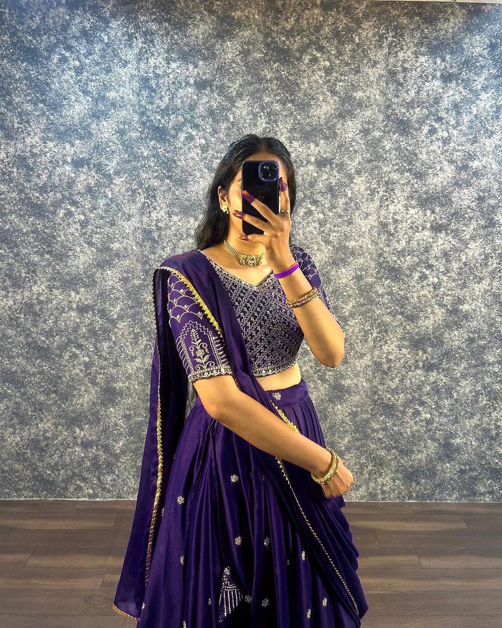Designer Sequins Embroidered Lehenga Set