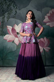 Dual Tone Designer Handwork Lehenga Set