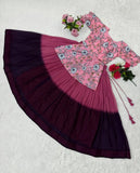 Dual Tone Designer Handwork Lehenga Set