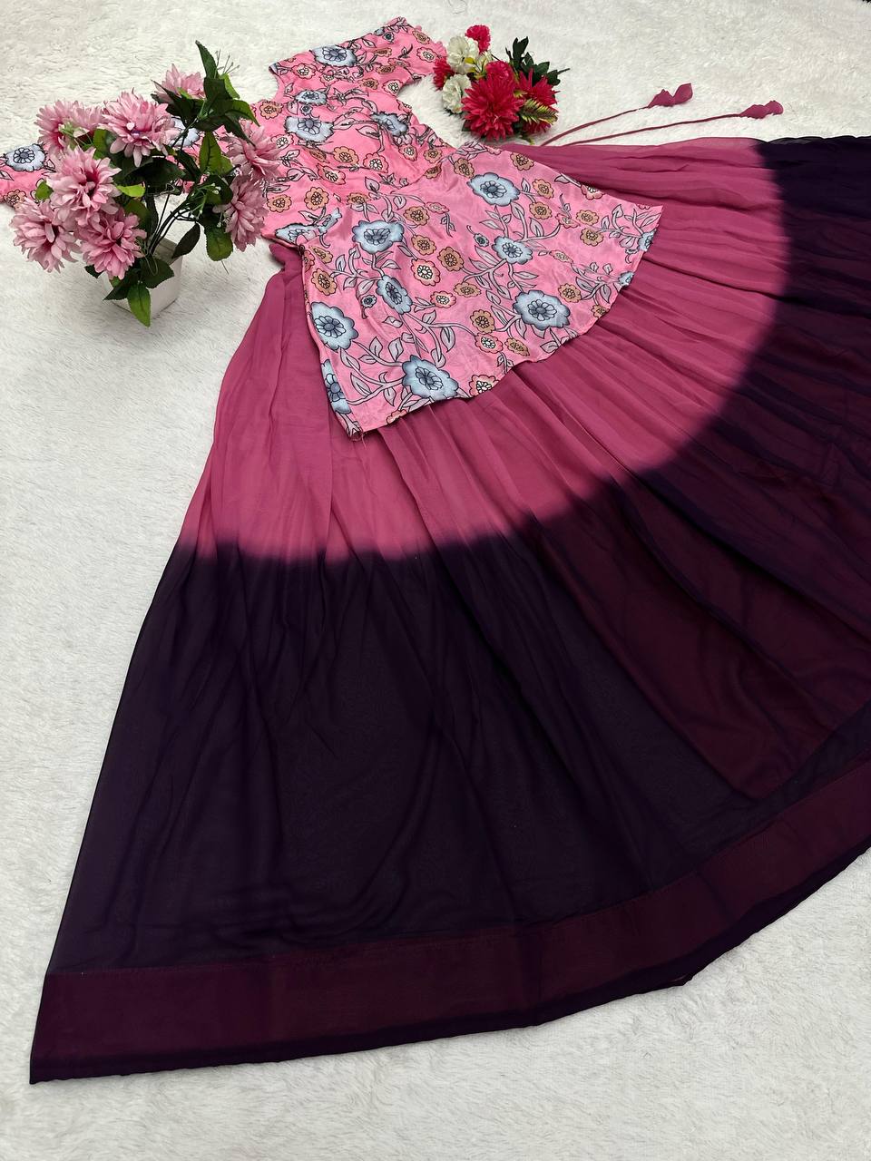 Dual Tone Designer Handwork Lehenga Set