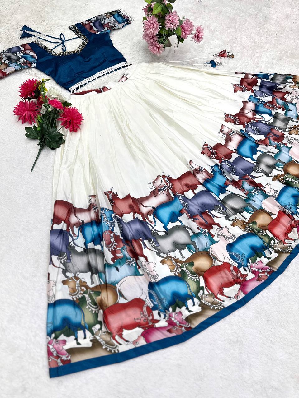 Kalamkari Printed Lehenga Set