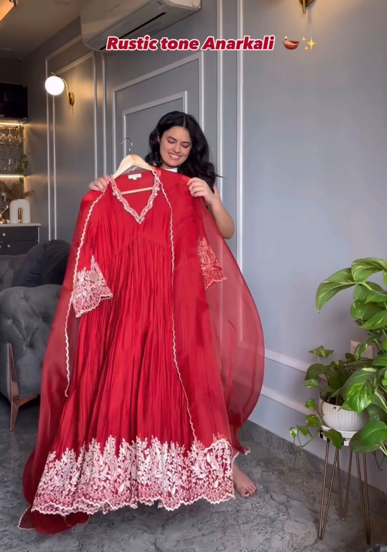 Red Color Anarkali Suit Set