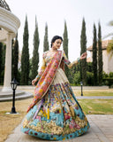 Kalamkari Lehenga with Vibrant Mythological Artwork