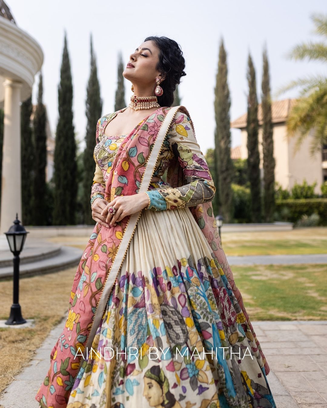Kalamkari Lehenga with Vibrant Mythological Artwork