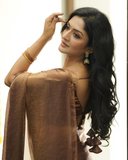 Golden And Shining Party Wear Saree with Blouse