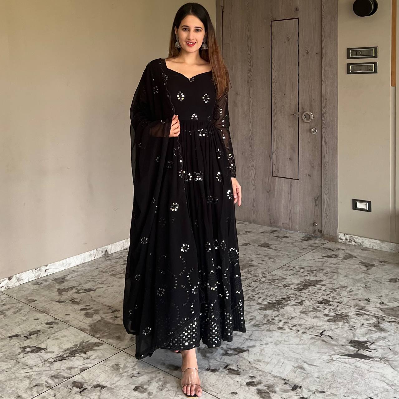 Black Anarkali salwar Suit set
