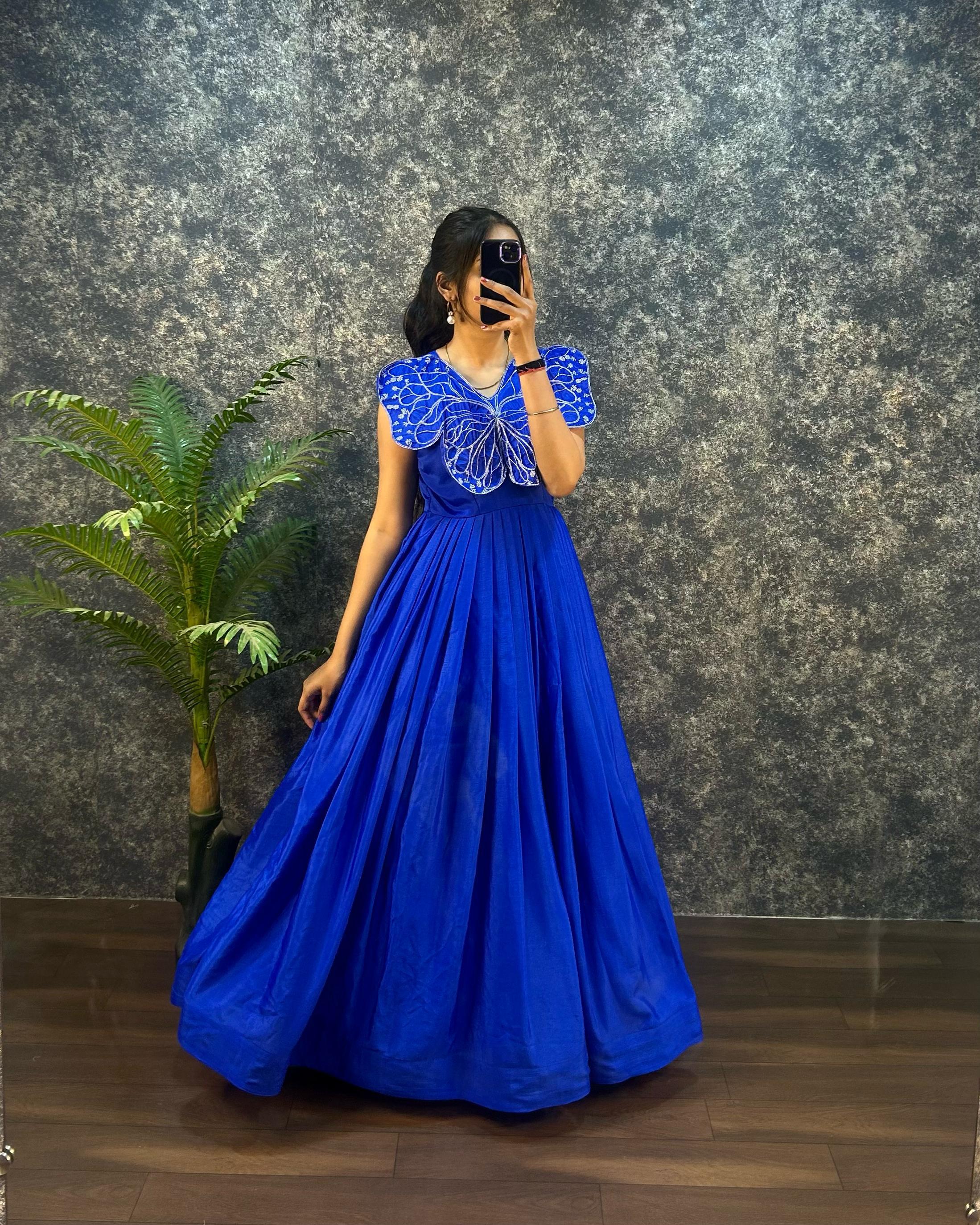 BUTTERFLY GOWN SOFT CHINON SILK WITH  EMBROIDERY ZARI WORK