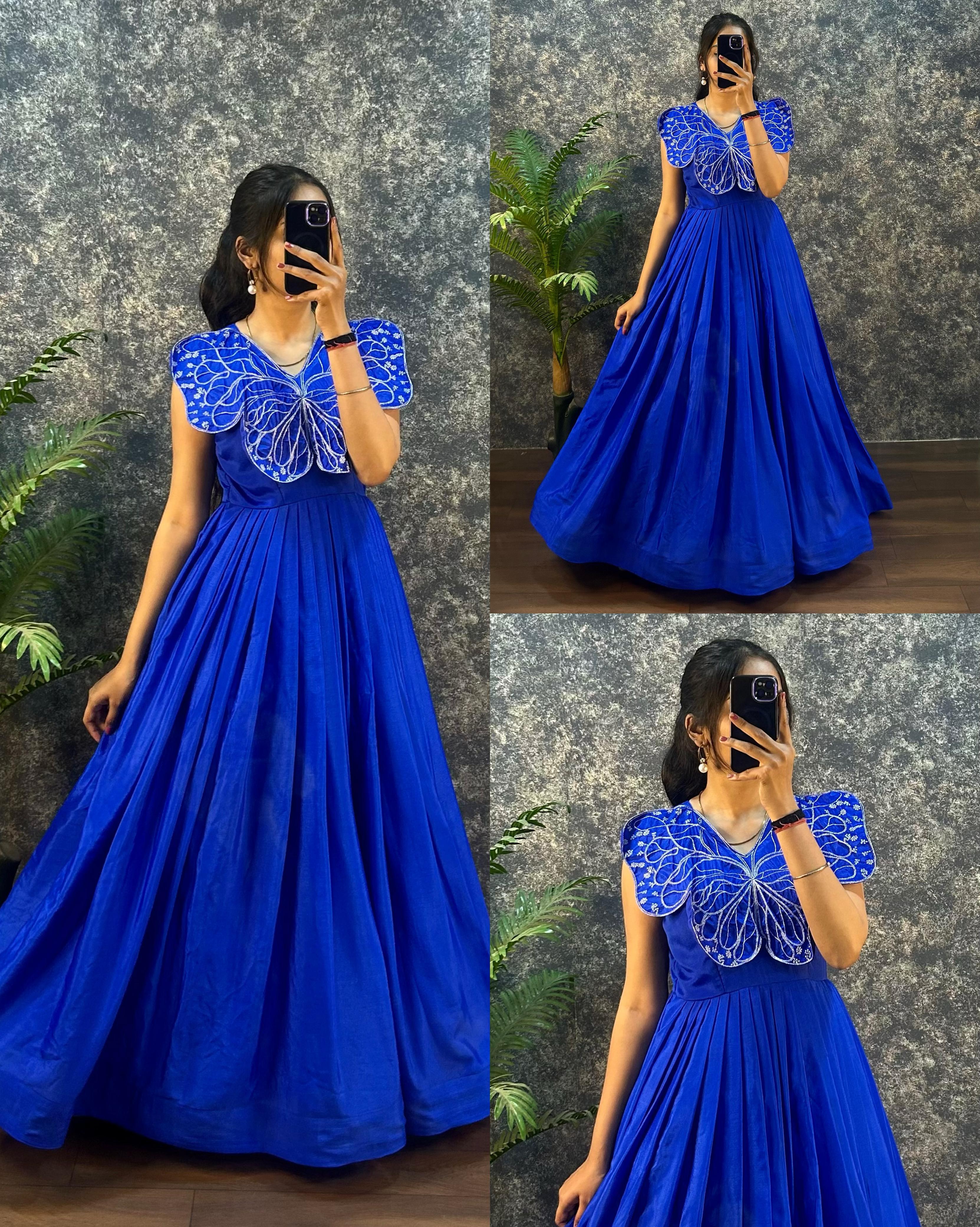 BUTTERFLY GOWN SOFT CHINON SILK WITH  EMBROIDERY ZARI WORK
