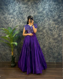 BUTTERFLY GOWN SOFT CHINON SILK WITH  EMBROIDERY ZARI WORK