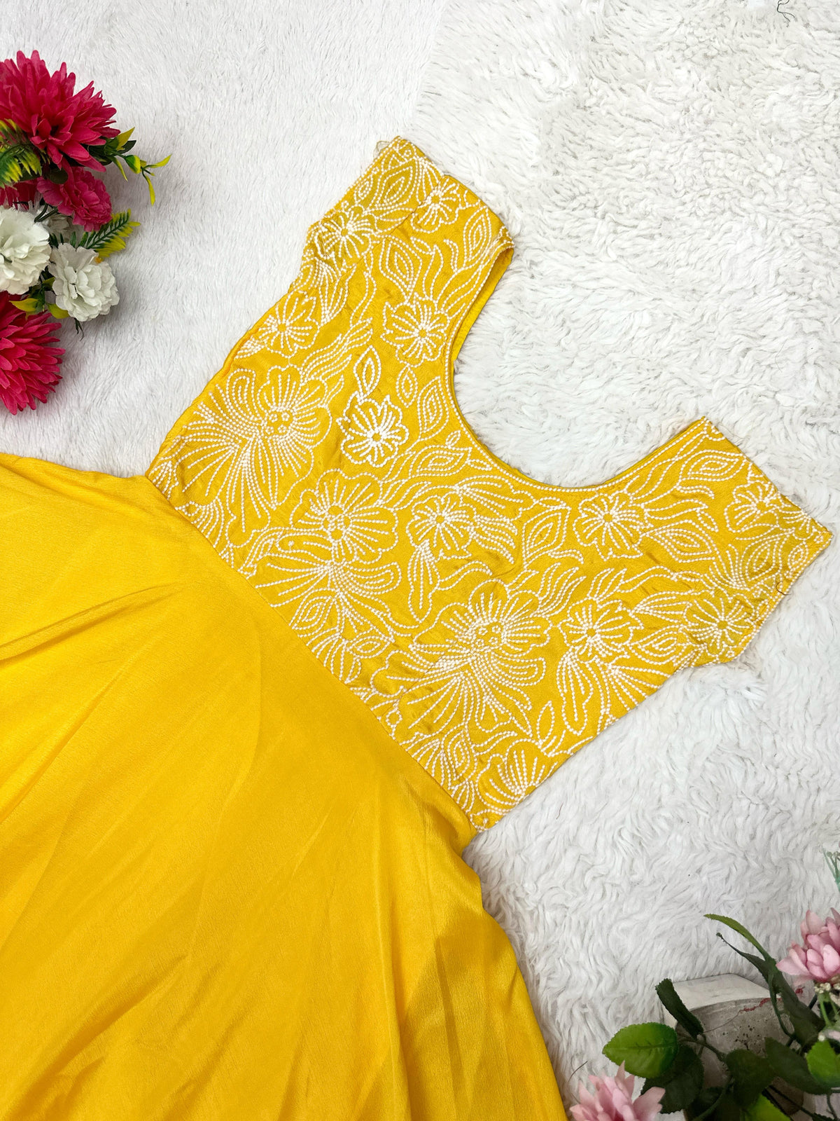 Beautiful Soft Chinon Embroidery Gown