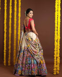 Designer Kalamkari Printed Lehenga Choli with Frill Work