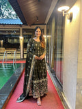 Mehendi Color Embroidery Anarkali suit set