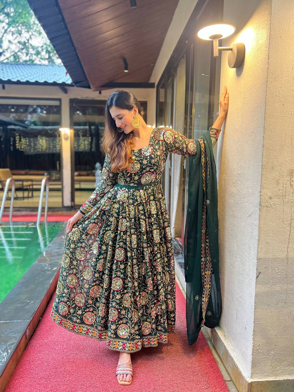 Green Color Anarkali Suit set