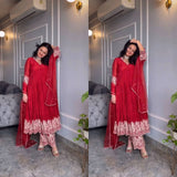 Red Color Anarkali Suit Set