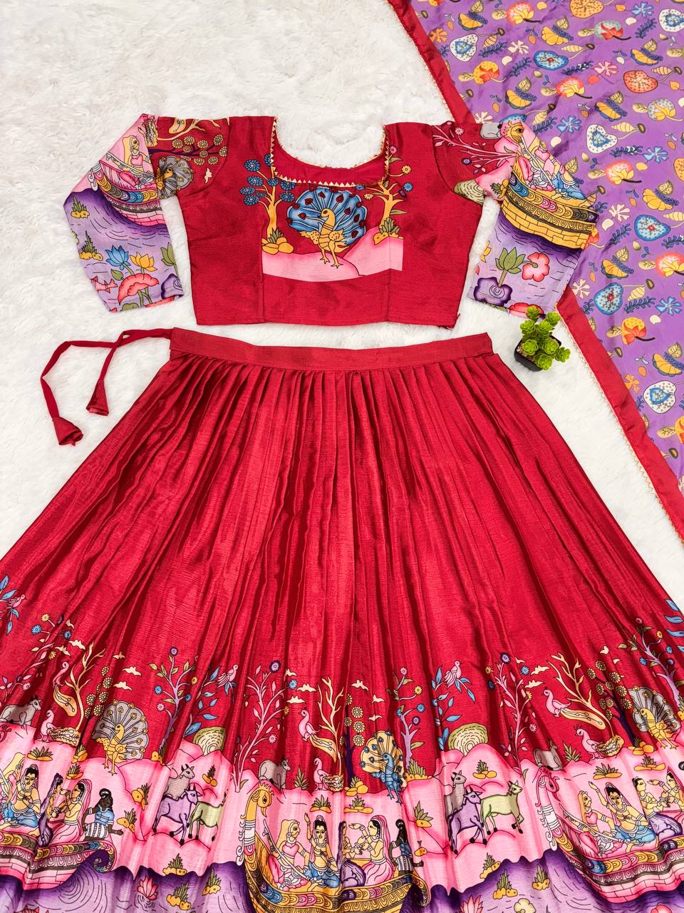 Kalamkari Lehenga choli Rich Multicoloured