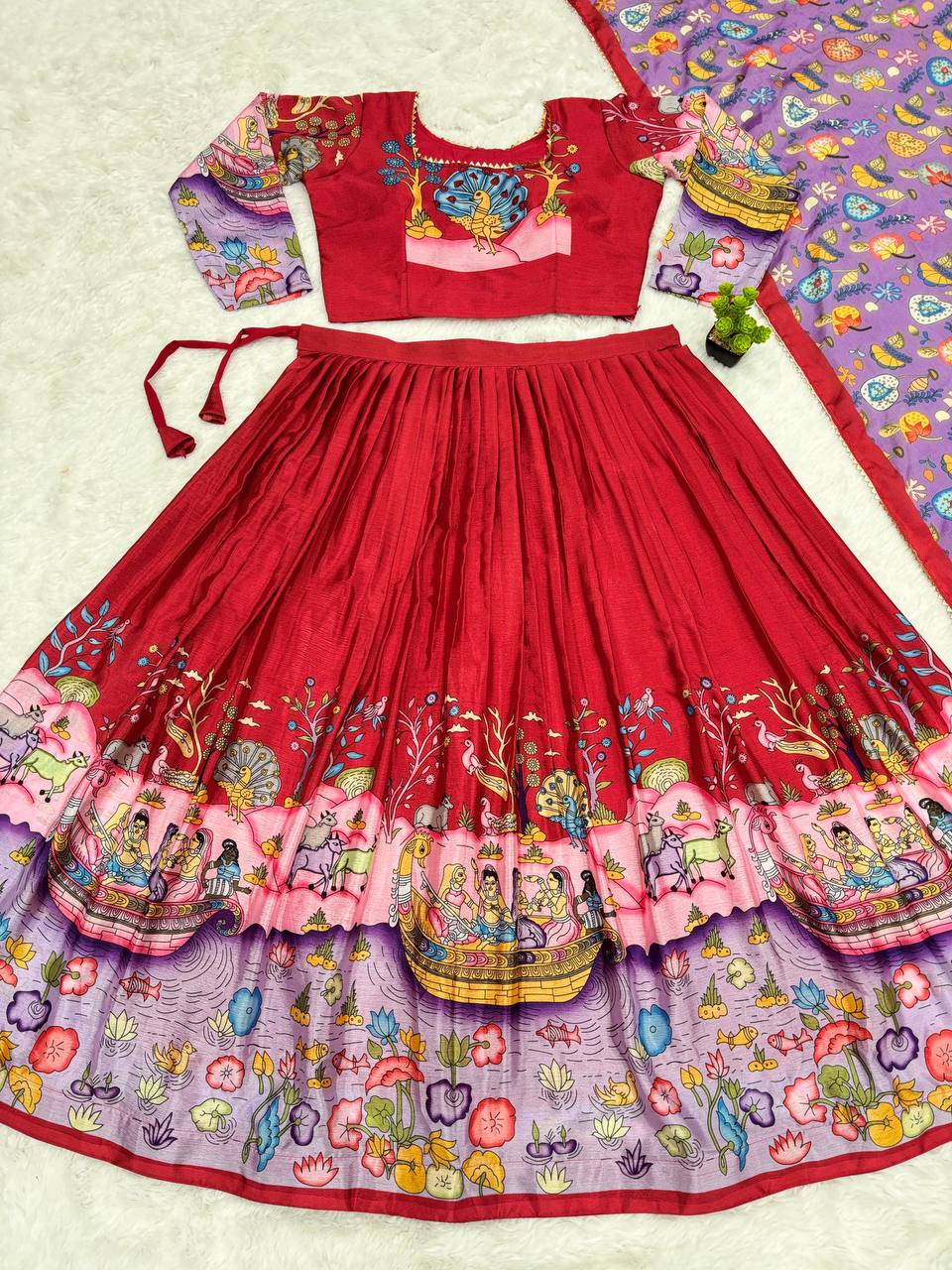 Kalamkari Lehenga choli Rich Multicoloured